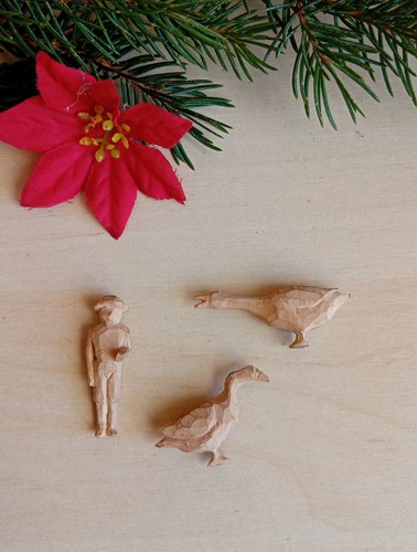 Miniatur ente gans geschnitzt - miniatur,