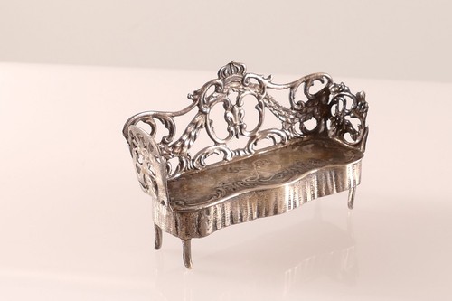 Silberfigur miniatur bank - silberfigur, sofa